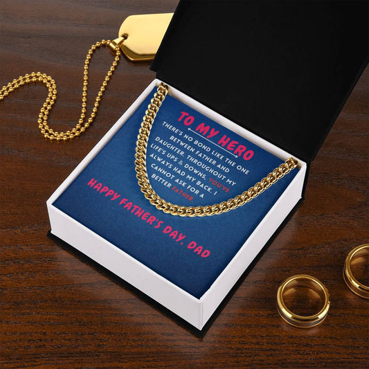 To My Hero Cuban Link Chain For Men - Shopping Therapy, LLC Jewelry