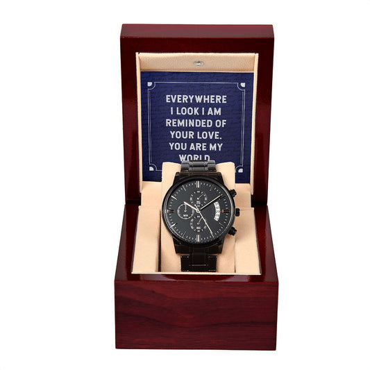 You Are My World-Men's Wrist Watch With Sentimental Message - Shopping Therapy, LLC Jewelry