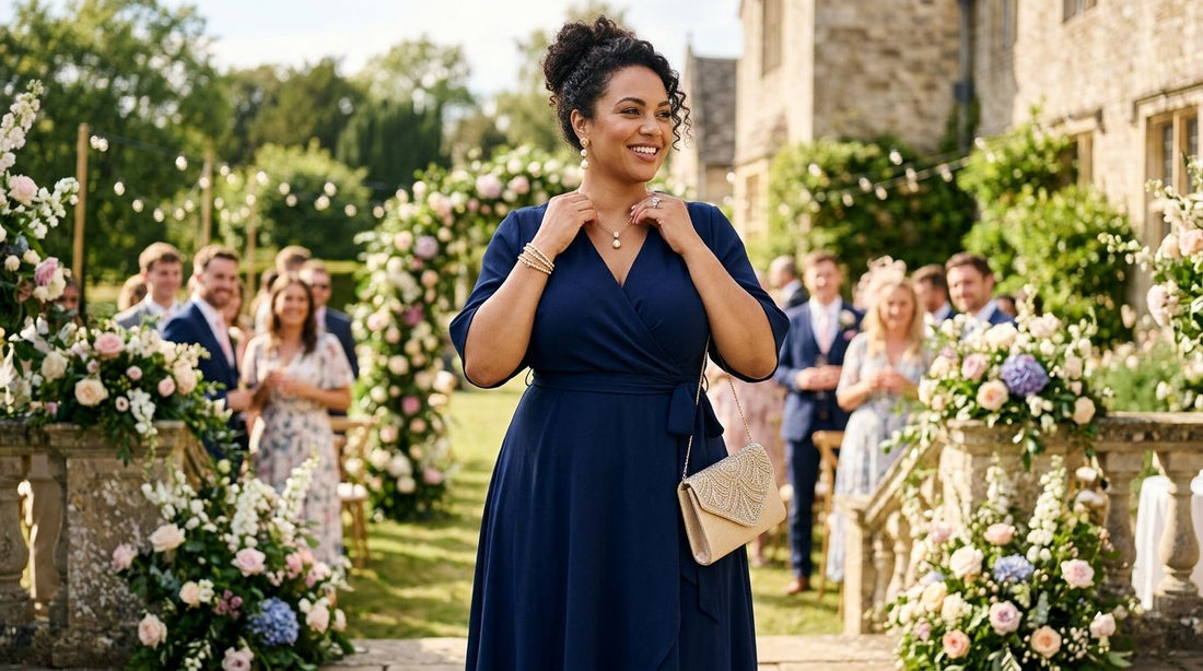 How to accessorize a plus size wedding guest dress