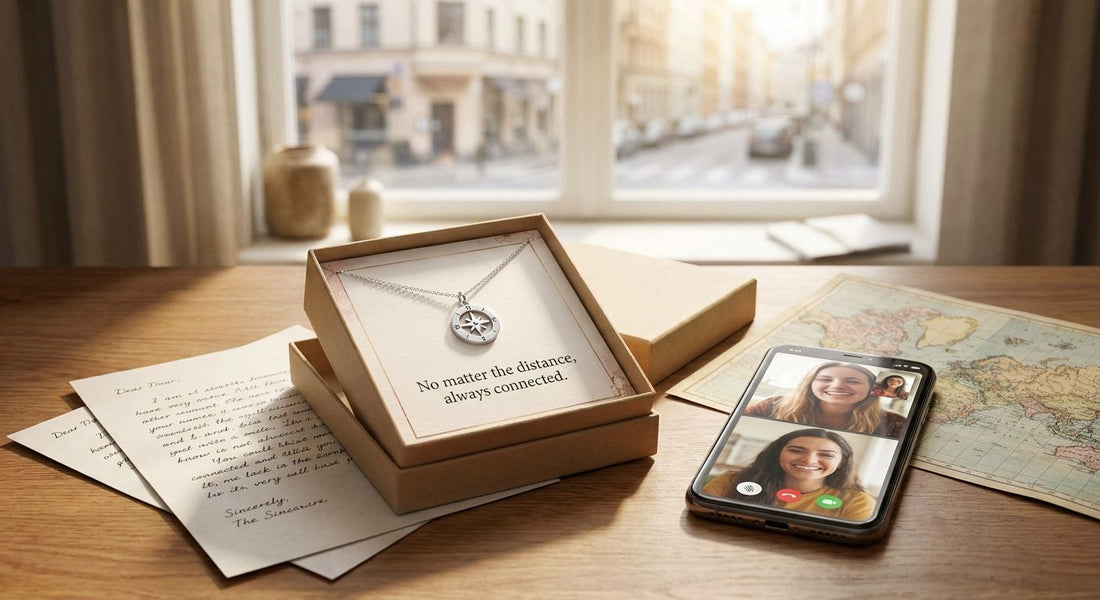 Message card jewelry for long-distance friendships