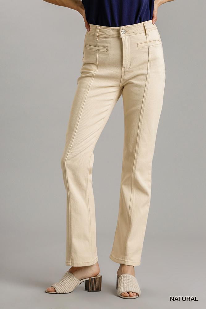 Natural Straight Cut Denim Jeans - Shopping Therapy, LLC Pants