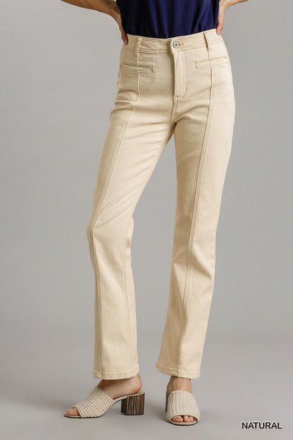 Natural Straight Cut Denim Jeans - Shopping Therapy, LLC Pants