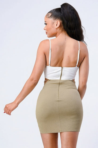 Spaghetti Strap Bralette Cutout Bodycon Mini Dress - Shopping Therapy, LLC Mini Dresses