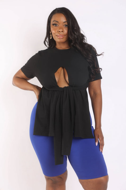 Peek-a-boo Classic Plus Size T-Shirt - Stylish & Comfortable in Black - Shopping Therapy, LLC T-Shirt