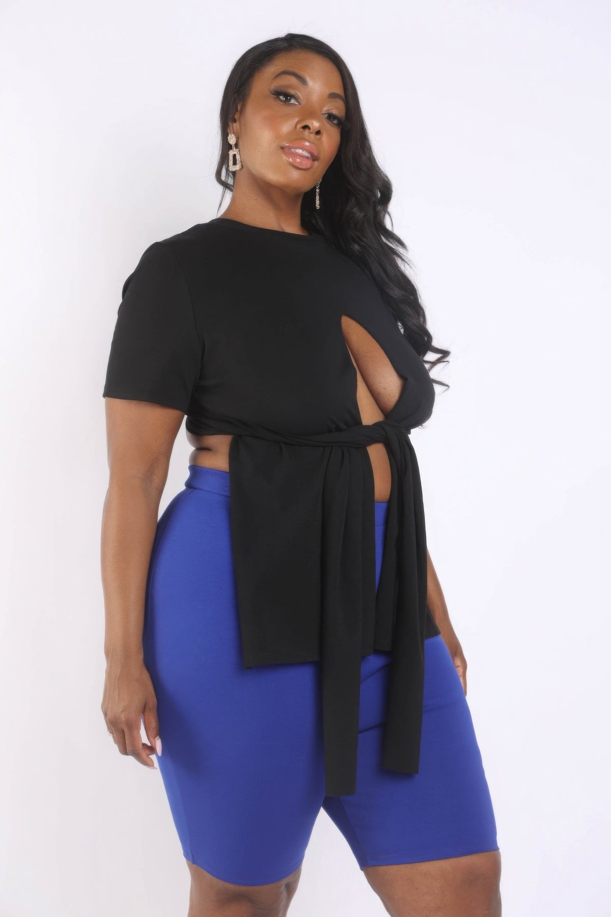Peek-a-boo Classic Plus Size T-Shirt - Stylish & Comfortable in Black - Shopping Therapy, LLC T-Shirt
