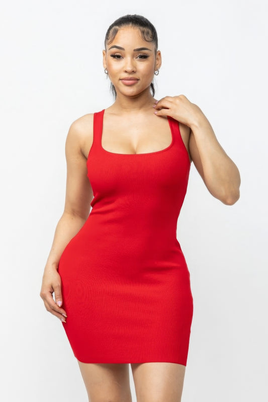 Bold Red Open Back Sleeveless Mini Dress | Chic & Vibrant Style - Shopping Therapy, LLC Mini Dresses