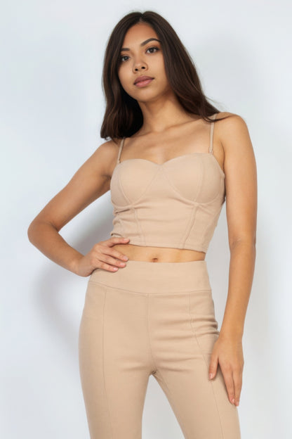 Cream Corset Bustier Crop Top - Timeless & Comfortable - Shopping Therapy, LLC Crop tops