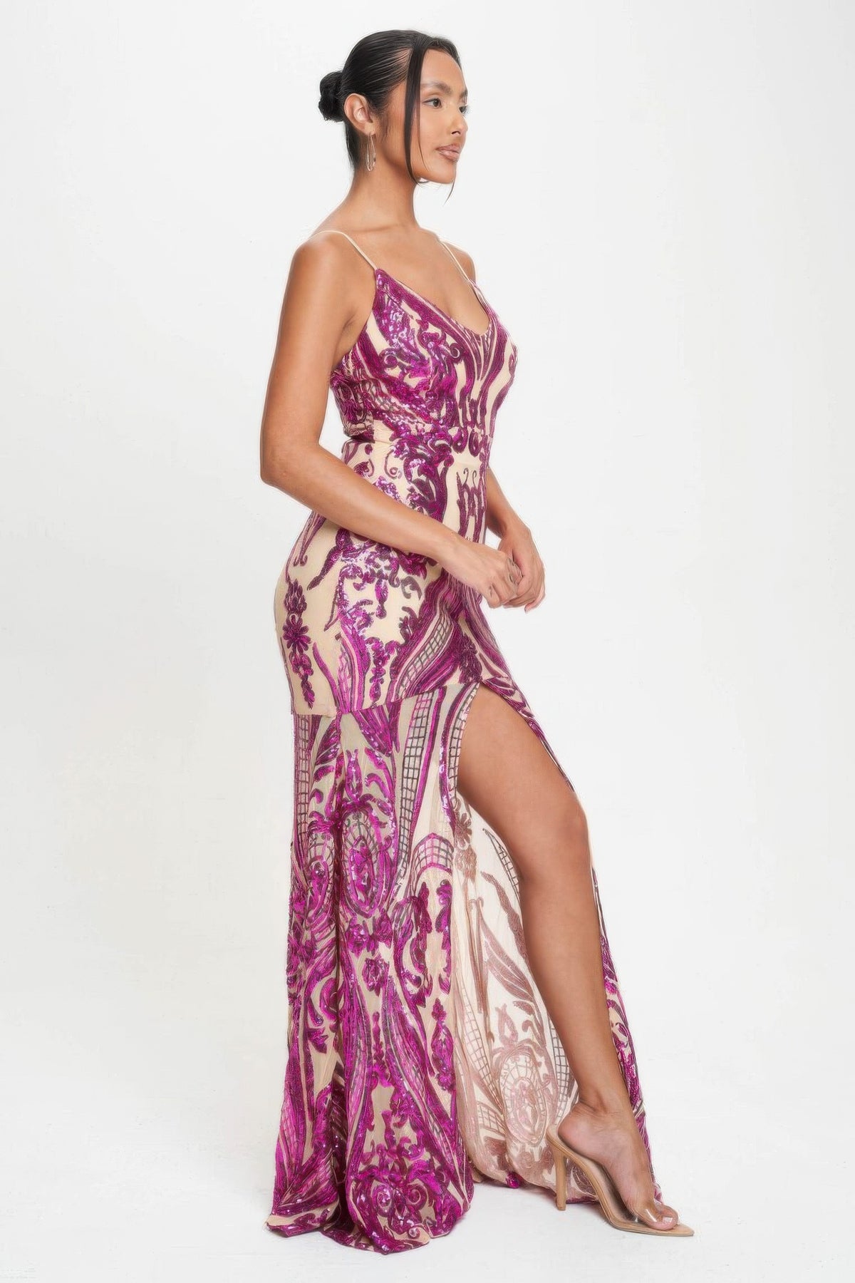 Exquisite Sequin Spaghetti Strap Maxi Dress – Glamorous Evening Gown - Shopping Therapy, LLC Maxi Dresses