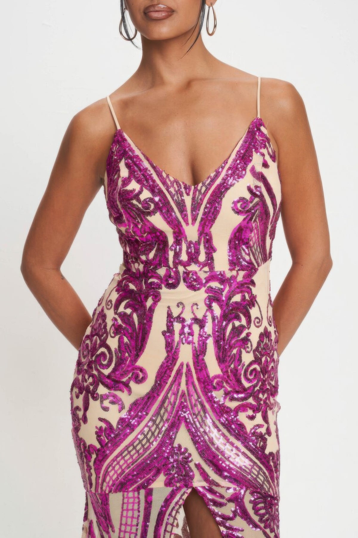 Exquisite Sequin Spaghetti Strap Maxi Dress – Glamorous Evening Gown
