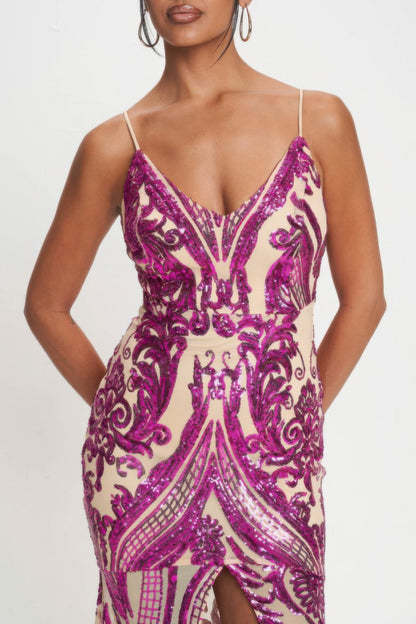 Exquisite Sequin Spaghetti Strap Maxi Dress – Glamorous Evening Gown - Shopping Therapy, LLC Maxi Dresses
