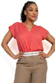 Orange V-Neck Short Sleeve Top – Bold, Chic & Versatile
