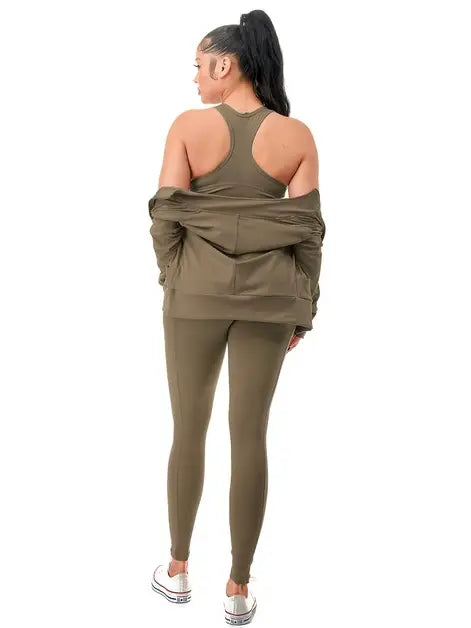 Olive Active Wear 3 Piece set