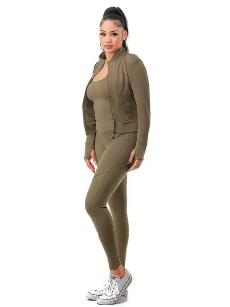 Olive Active Wear 3 Piece set