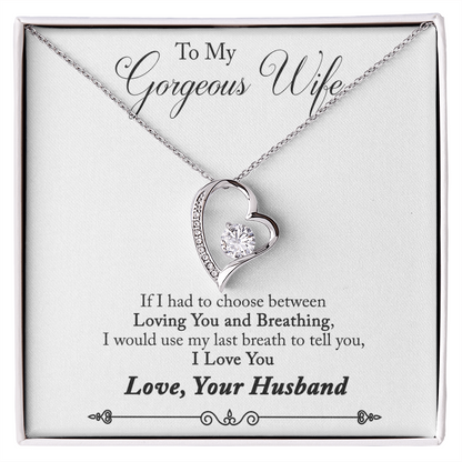To My Gorgeous Wife–Necklace Gift from Husband - Shopping Therapy, LLC Jewelry
