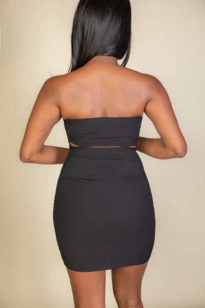 Ribbed Bandeau Bodycon Mini Dress - Shopping Therapy, LLC 