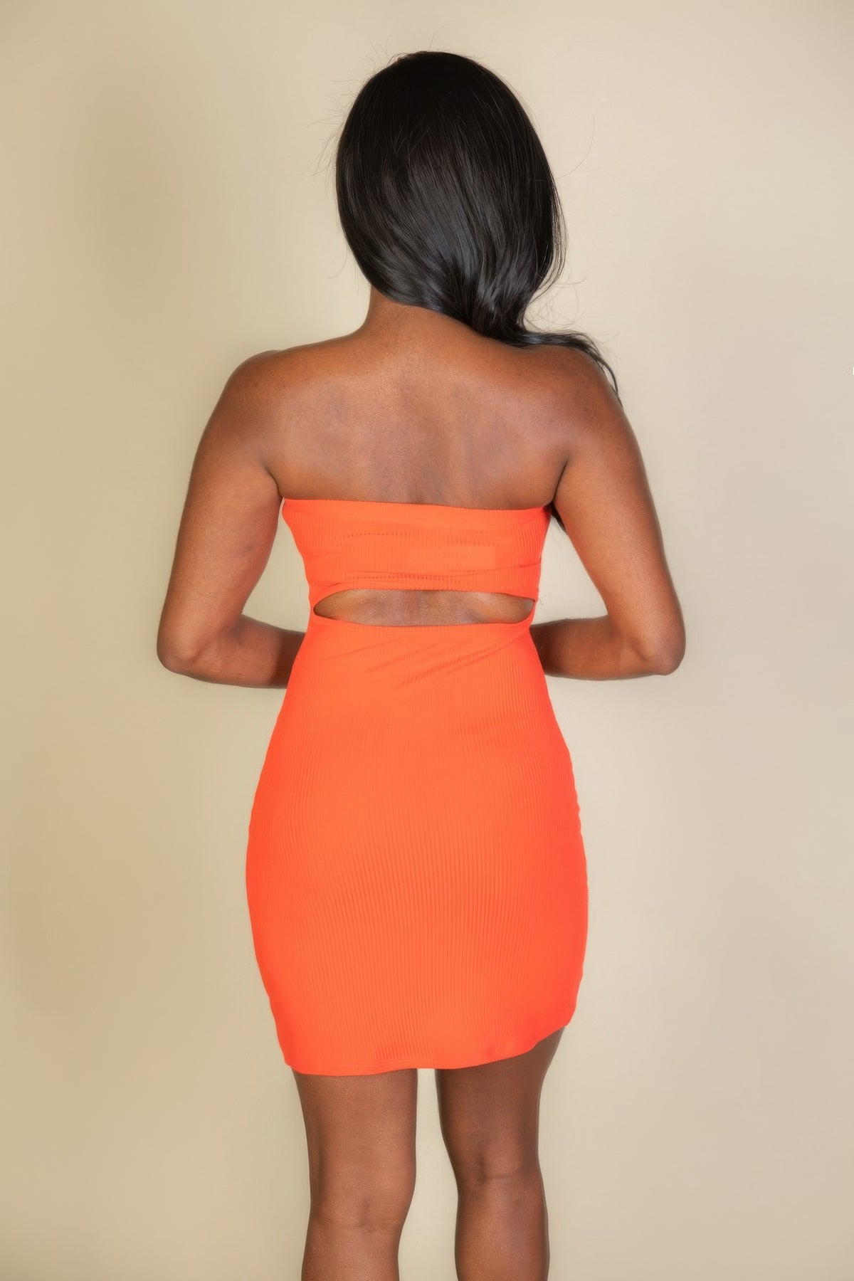 Ribbed Bandeau Bodycon Mini Dress