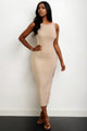 Women's Ribbed Open-Back Sleeveless Maxi Dress