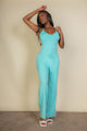 Women's V-Neck Camisole Jumpsuit – Stretch Knit One-Piece