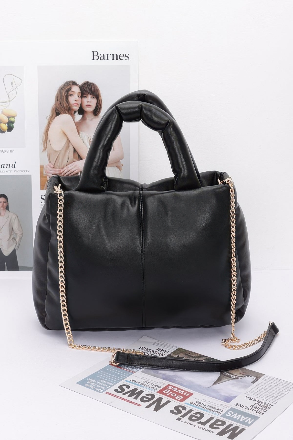 Faux Leather Padded Tote Bag - Shopping Therapy, LLC 