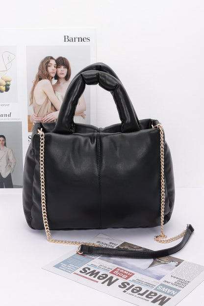 Faux Leather Padded Tote Bag - Shopping Therapy, LLC 