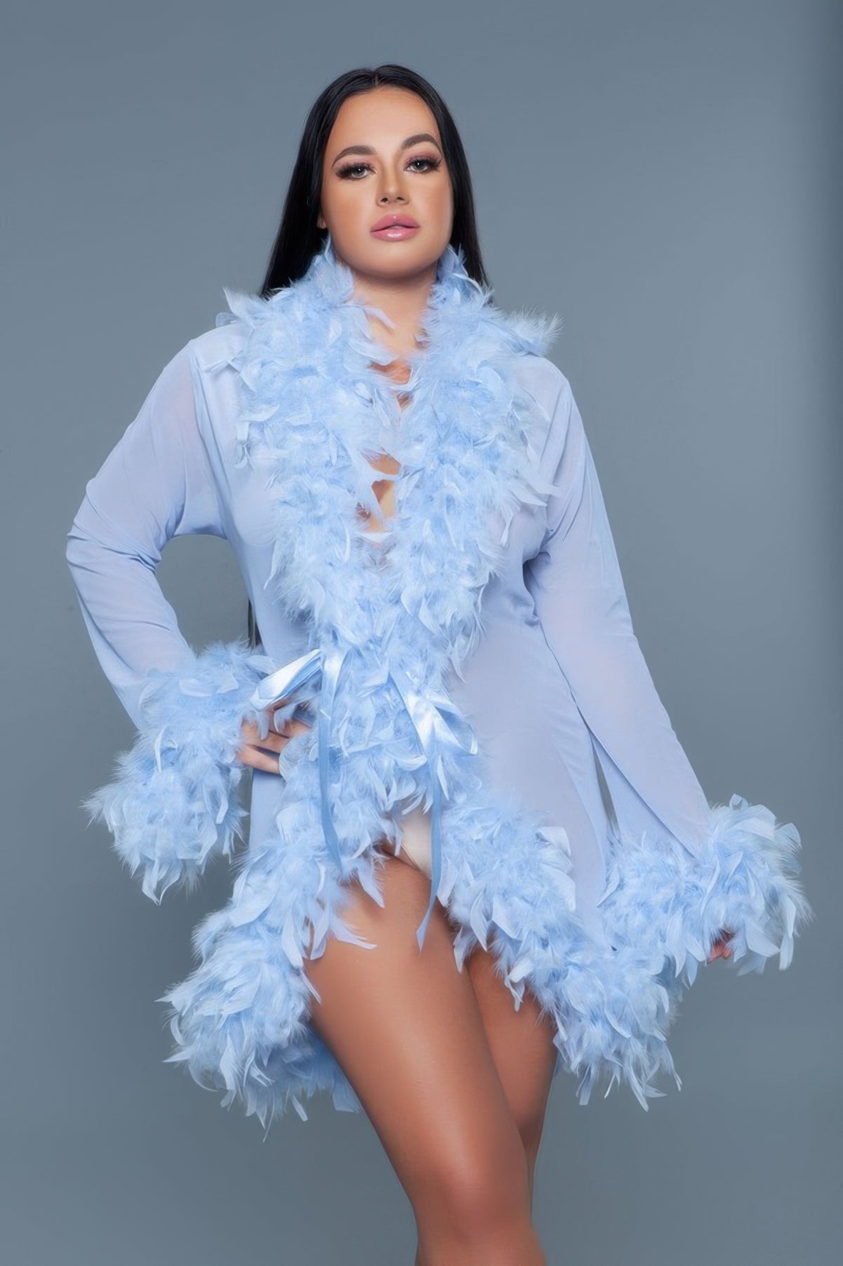 Light Weight Feather Boa Robe - Shopping Therapy, LLC 