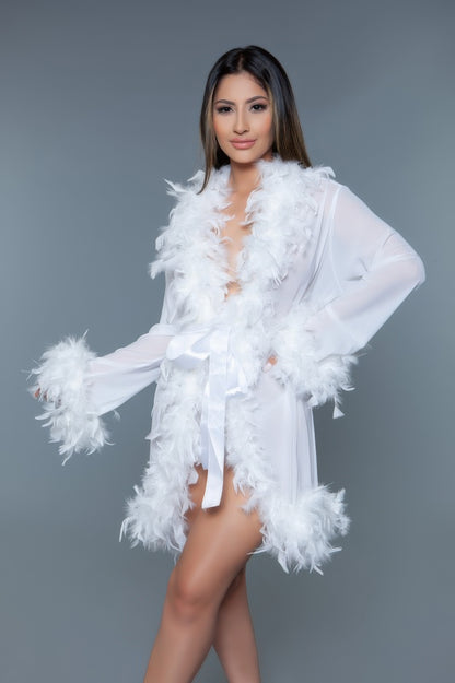 Light Weight Feather Boa Robe - Shopping Therapy, LLC 
