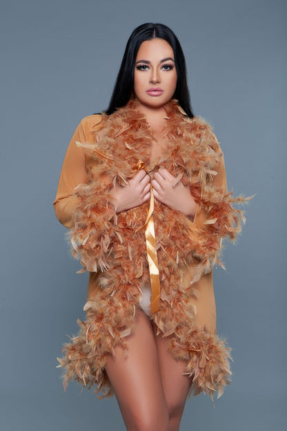 Light Weight Feather Boa Robe - Shopping Therapy, LLC 