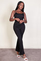 Women's Ribbed Sleeveless Wide-Leg Jumpsuit – Scoop Neck