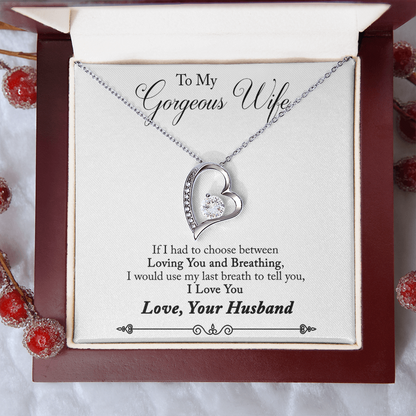 To My Gorgeous Wife–Necklace Gift from Husband - Shopping Therapy, LLC Jewelry