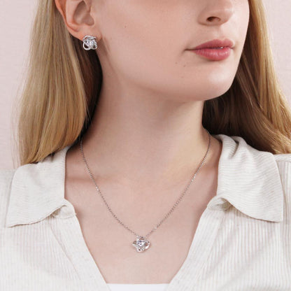 Loving Mom Love Knot Necklace And Earrings - Shopping Therapy, LLC Jewelry