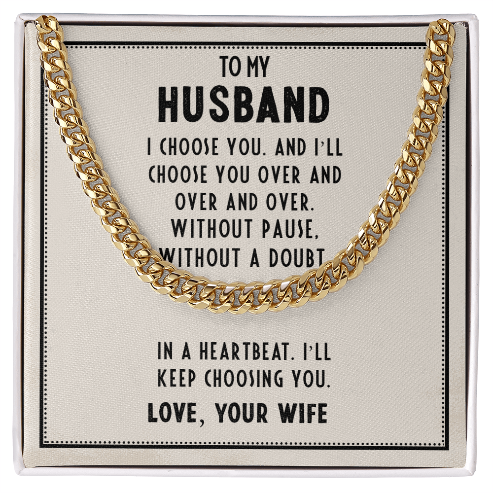 Husband’s Father's Day Cuban Link Chain – Romantic Gift from Wife