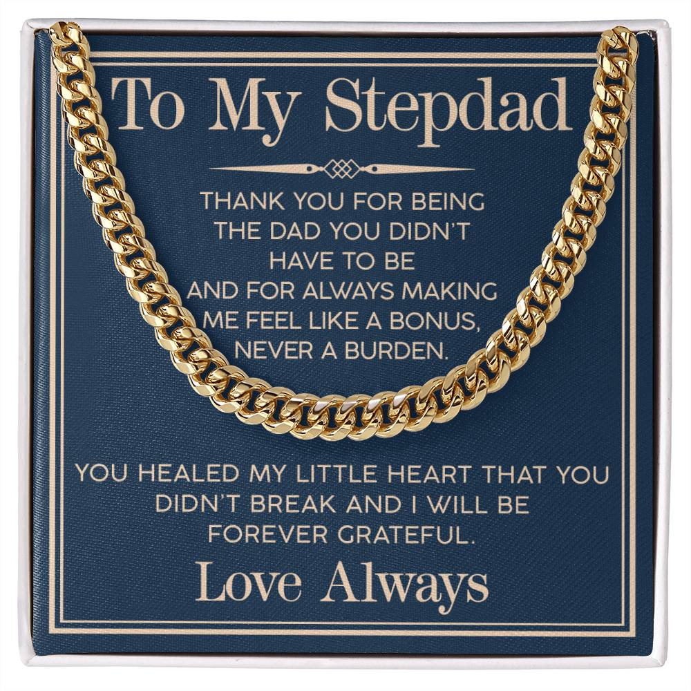 Love You Always Cuban Link Chain For Him-For Stepdad - Shopping Therapy, LLC Jewelry