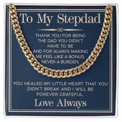Love You Always Cuban Link Chain For Him-For Stepdad - Shopping Therapy, LLC Jewelry
