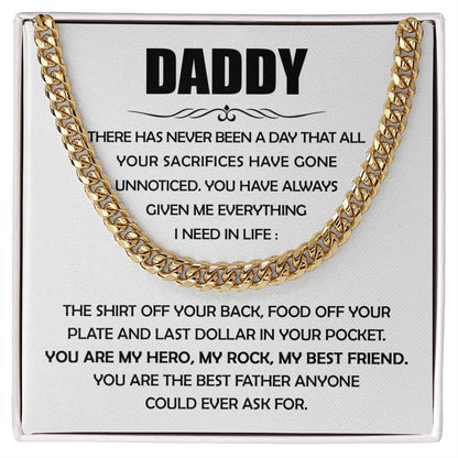 Best Father Ever Cuban Link Chain For Men - Shopping Therapy, LLC Jewelry