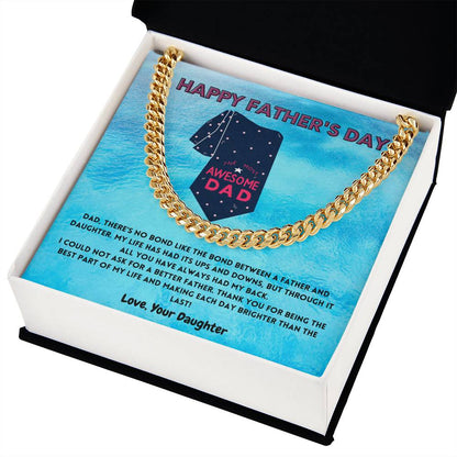 Father-N-Daughter Bond Men's Cuban Link Chain - Shopping Therapy, LLC necklace