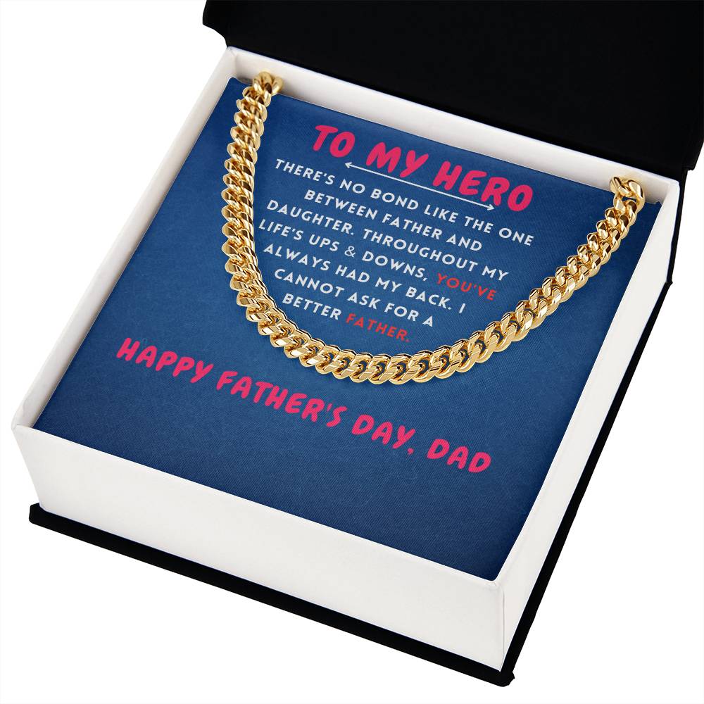 To My Hero Cuban Link Chain For Men - Shopping Therapy, LLC Jewelry
