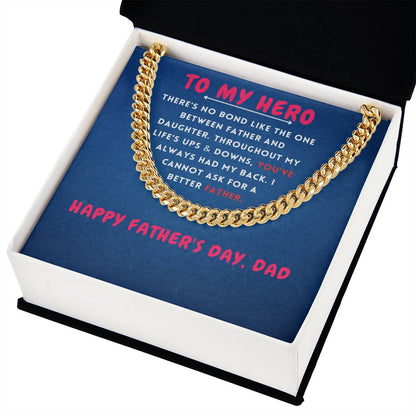 To My Hero Cuban Link Chain For Men - Shopping Therapy, LLC Jewelry