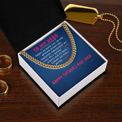 To My Hero Cuban Link Chain For Men - Shopping Therapy, LLC Jewelry