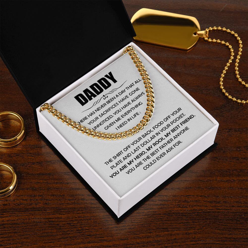 Best Father Ever Cuban Link Chain For Men