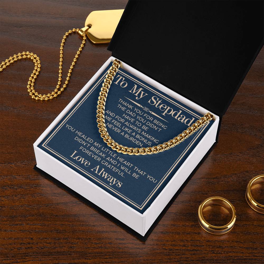 Love You Always Cuban Link Chain For Him-For Stepdad - Shopping Therapy, LLC Jewelry