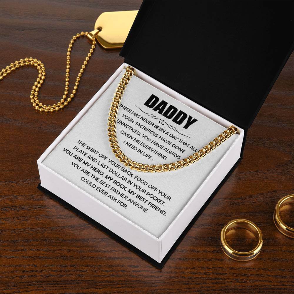 Best Father Ever Cuban Link Chain For Men
