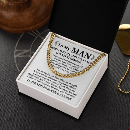 Always Remember Cuban Link Men's Chain - Shopping Therapy, LLC Jewelry