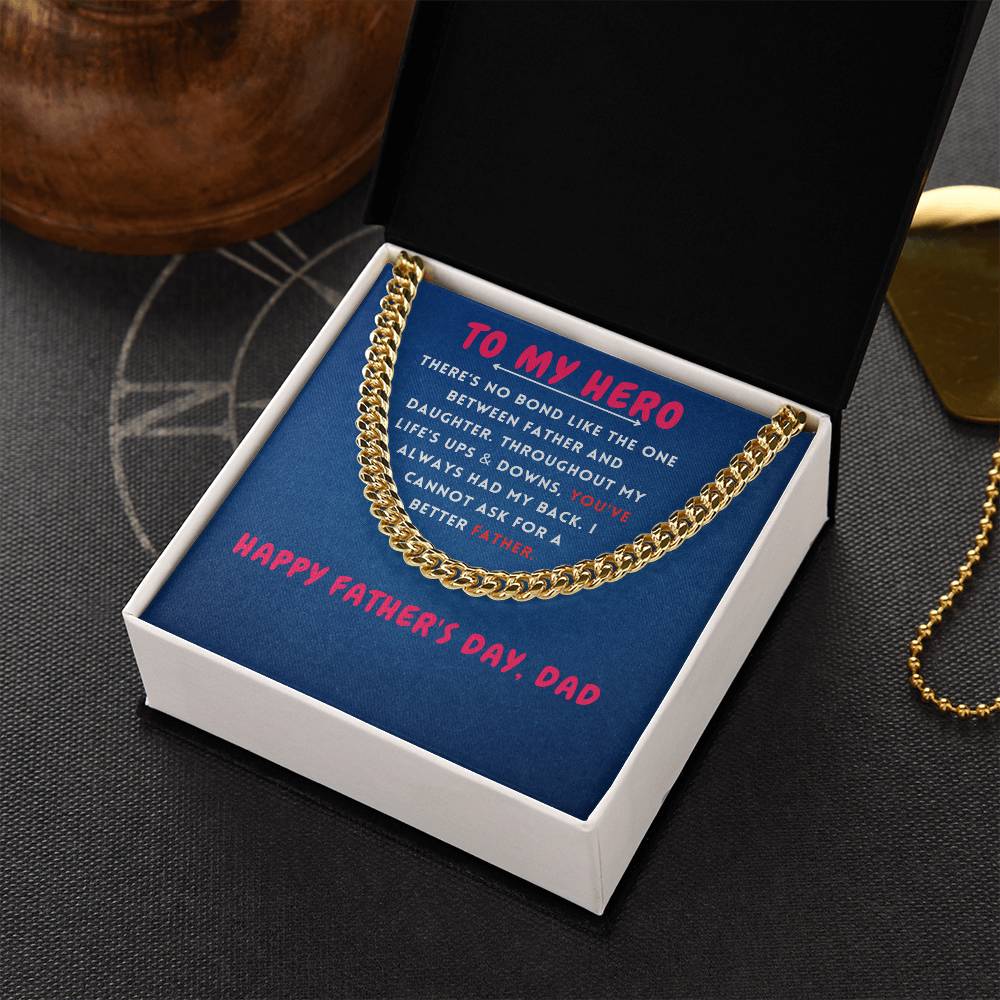 To My Hero Cuban Link Chain For Men - Shopping Therapy, LLC Jewelry