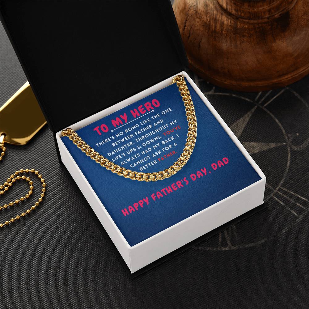 To My Hero Cuban Link Chain For Men - Shopping Therapy, LLC Jewelry