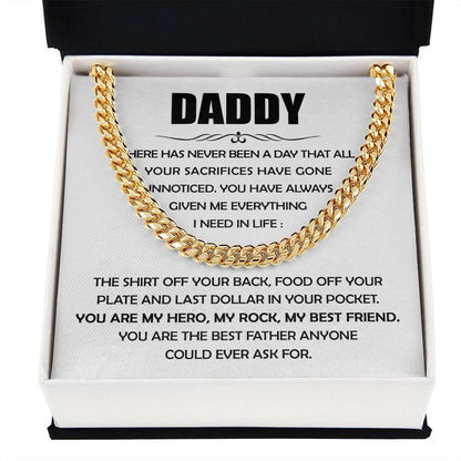 Best Father Ever Cuban Link Chain For Men - Shopping Therapy, LLC Jewelry