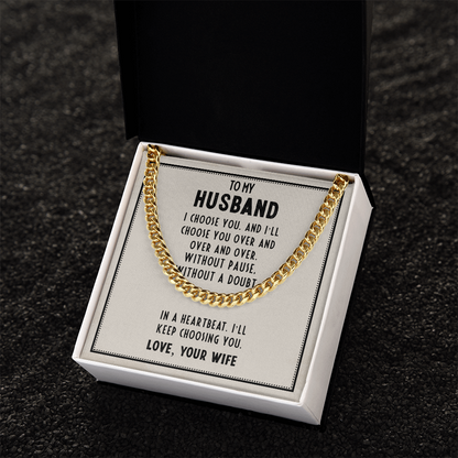 Husband’s Father's Day Cuban Link Chain – Romantic Gift from Wife - Shopping Therapy, LLC Jewelry