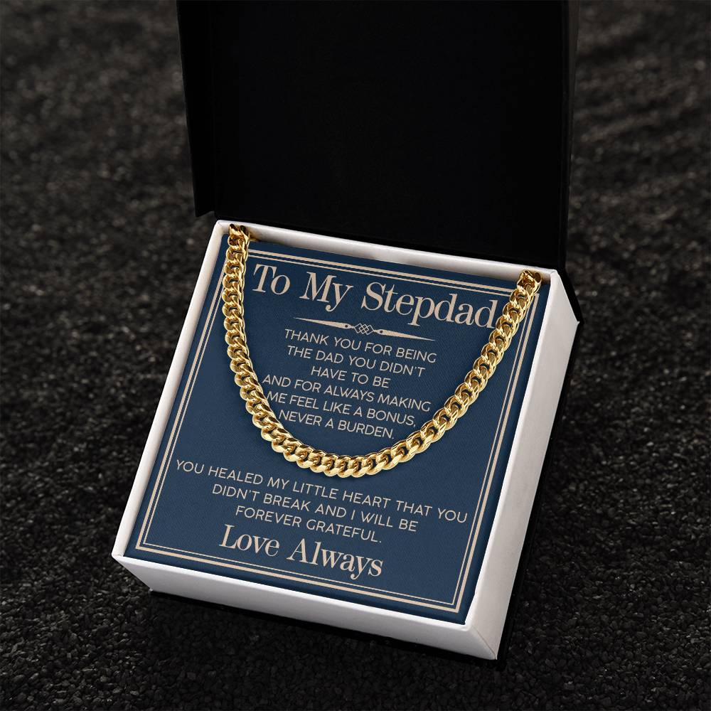 Love You Always Cuban Link Chain For Him-For Stepdad - Shopping Therapy, LLC Jewelry