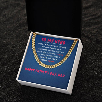 To My Hero Cuban Link Chain For Men - Shopping Therapy, LLC Jewelry