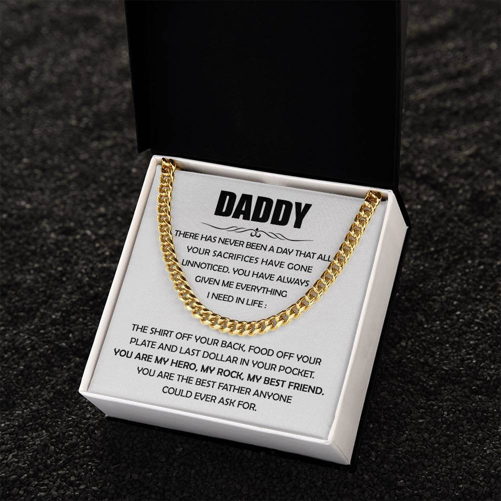 Best Father Ever Cuban Link Chain For Men - Shopping Therapy, LLC Jewelry