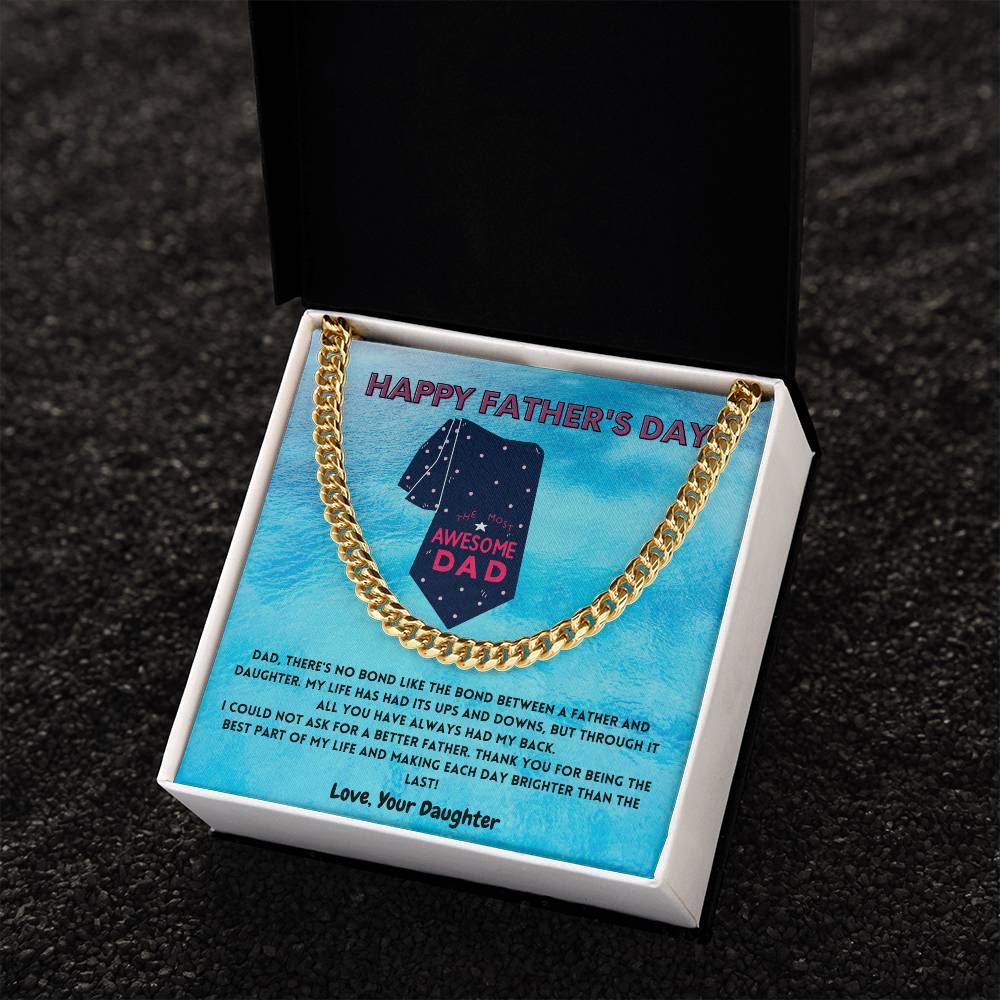 Father-N-Daughter Bond Men's Cuban Link Chain - Shopping Therapy, LLC necklace